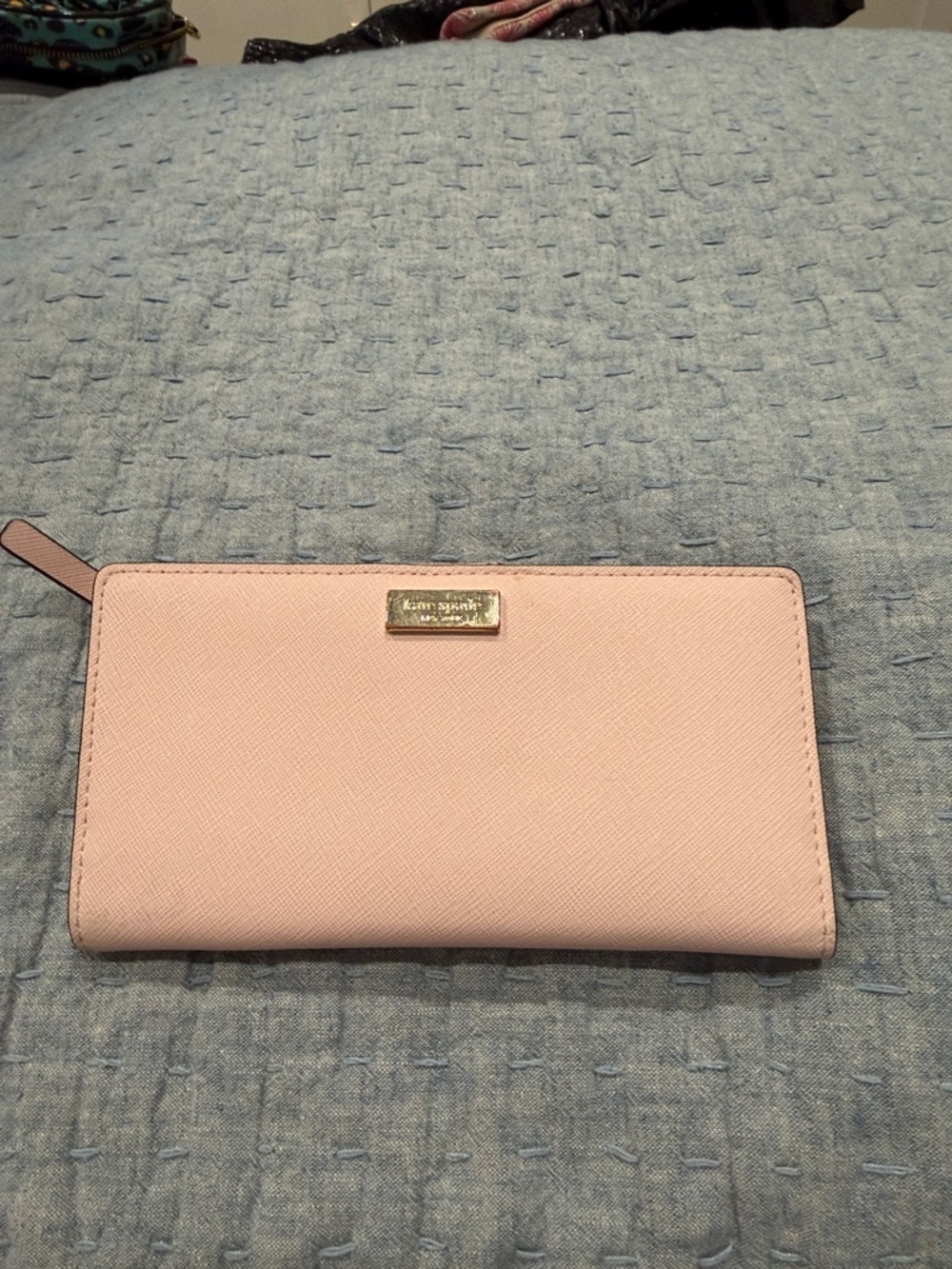 kate spade Pale Pink Saffiano Zip-Around Wallet
